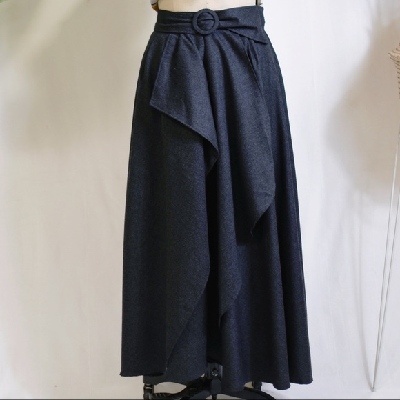 VINTAGE Bernard Zins Kashmir & Wool Skirt - Picture 2 of 8